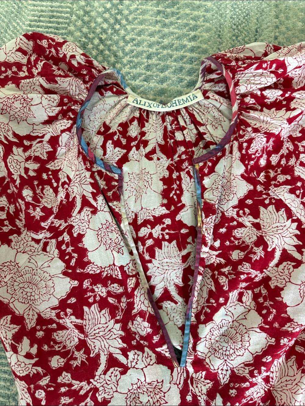 Alix Of Bohemia Red and White Floral Maxi Dress - Picture 2 of 2